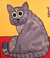 Purple Cat (acrylic on wood 12 x 16 in) $65