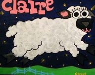 Claire's Sheep (acrylic on wood 12 x 10 in) $55