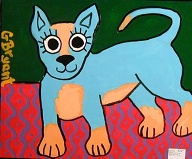 Petey the Blue Hound (acrylic on wood 10 x 12 in) $45
