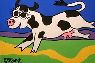 Cow (acrylic on wood 10 x 8) $40